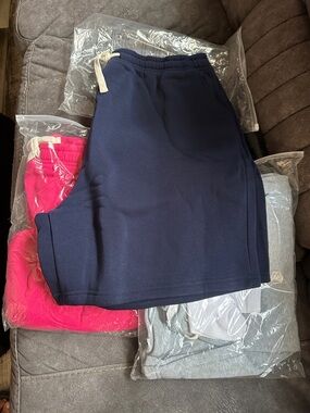 3 pk Drawstring Sweat Shorts
